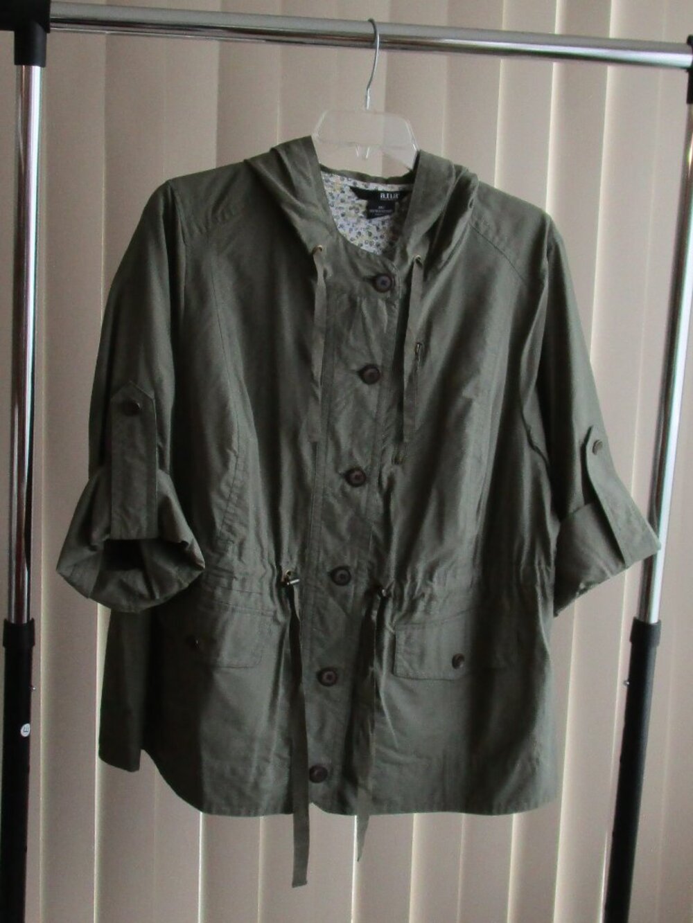 A.N.A. Hooded Utility Jacket woman 2X - olive green